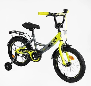 Дитячий велосипед 20 ST Corso «MAXIS» CL-20158 сіро-жовтий, ручне гальмо, дзвіночок, сидіння з ручкою, додаткові колеса