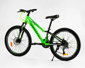 Велосипед 24 AL Corso «GRAVITY» GR-24275,24205 алюміній 12", (к-т SHIMANO) салатово-чорний