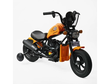 Електромотоцикл Corso H-35291 двигун 160W, акумулятор 24V 5Ah свинцево-кислотний, жовтий, Bluetooth, звук двигуна, колеса 12"