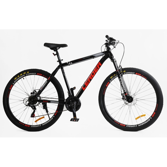 Велосипед 29 ST Corso «LEADER» LD-62300 сталь 21", (к-т SHIMANO) чорно-червоний фото westvelo.com