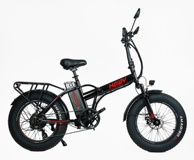 Електровелосипед 20 ST Corso «HAWY» HY-78033 сталь, двигун 500W, акум. 48V13Ah, (к-т SHIMANO) чорно-червоний