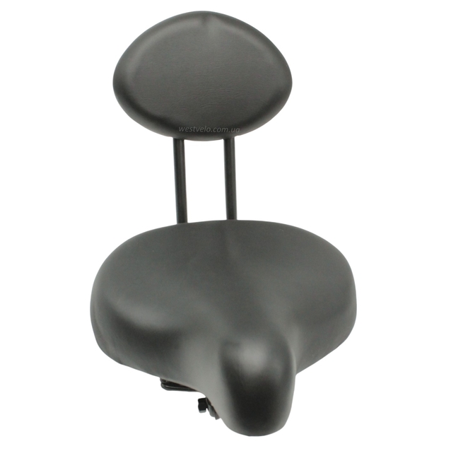 Сідло на пружинах JINGPIN TB-4 (з спинкою) широке, металева основа, чорне фото westvelo.com