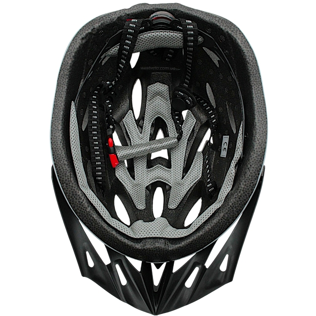 Вело шолом "TK Sport" 074 (56 см) з мигалкою, біло-чорний фото westvelo.com