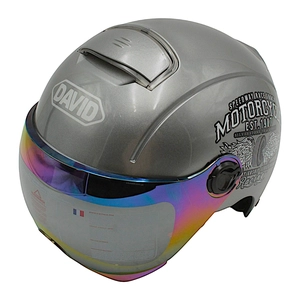 Мото шолом підлітковий, відкритий (M‑XL) DAVID S310C сірий глянцевий (ABS)