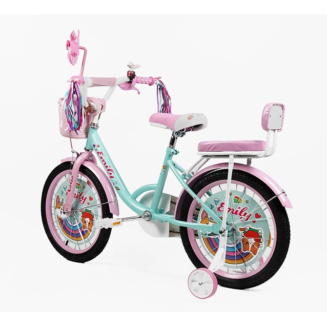 Дитячий велосипед 18 ST Corso «EMILY» ML-40215 бірюзово-рожевий фото westvelo.com