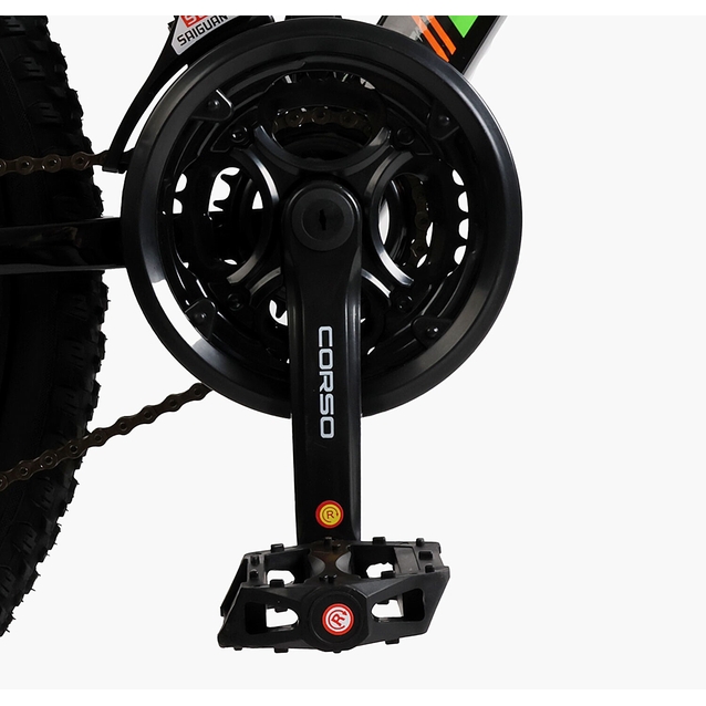 Велосипед 24 AL Corso «PROJECT» R-24307 алюміній 11", (к-т Saiguan) чорно-салатово-помаранчевий фото westvelo.com