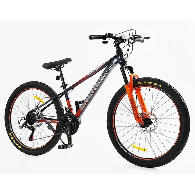 Велосипед 26 ST Corso «ENERGY» EN-26049 сталь 13", (к-т SHIMANO) чорно-помаранчевий фото westvelo.com