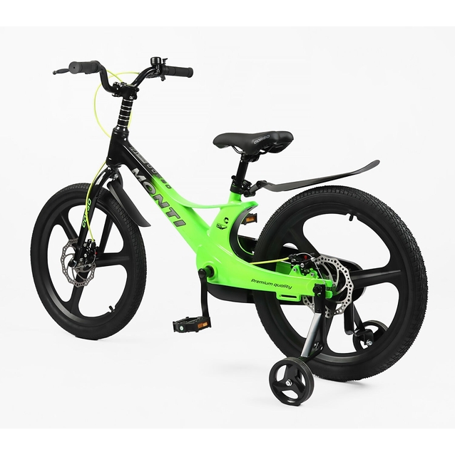 Дитячий велосипед 20 MG Corso «MONTI» MT-20662, магнієва рама, чорно-салатовий фото westvelo.com