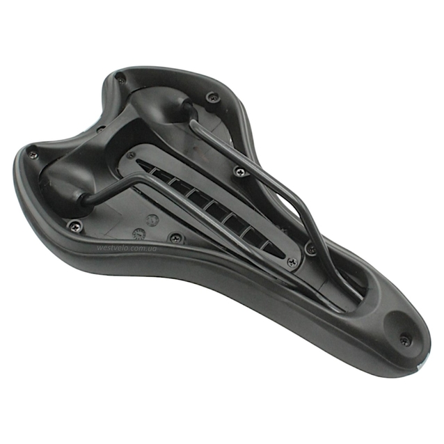 Сідло мтв на глагол з отвором, чорне з синьою смугою фото westvelo.com