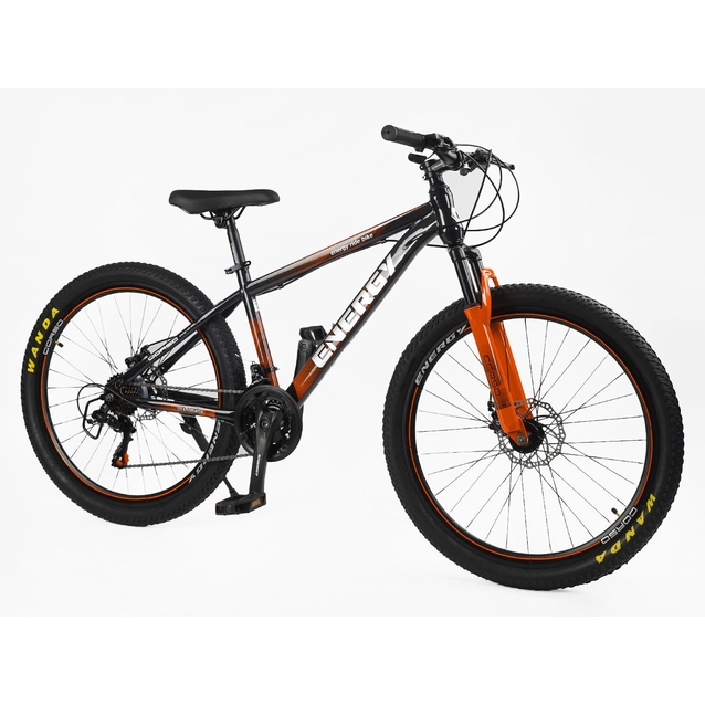 Велосипед 26 ST Corso «ENERGY» EN-26418 сталь 15", (к-т SHIMANO) чорно-помаранчевий фото westvelo.com