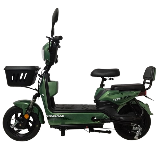 Електроскутер Corso «T-ROK32» TR-085517, двигун 500W, акумулятор 48V/20Ah свинцево-кислотний, зелений, колеса 14" фото westvelo.com