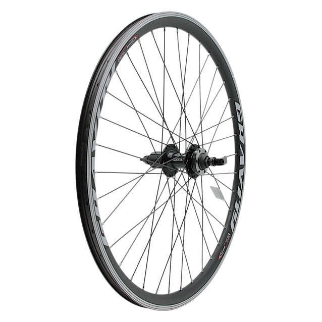 Колесо 26 зад, обід 2-ний чорний, втулка AL NECO MS37R касета (8-10S), диск 6 болтів, ексцентрик, чорна спиця (Gravity) фото westvelo.com