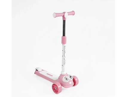 Самокат дитячий 3-х колісний, Skyper CL-4180 рожевий, колеса PU Ø125mm зі світлом, українське озвучування, підсвічування платформи, кермо складне