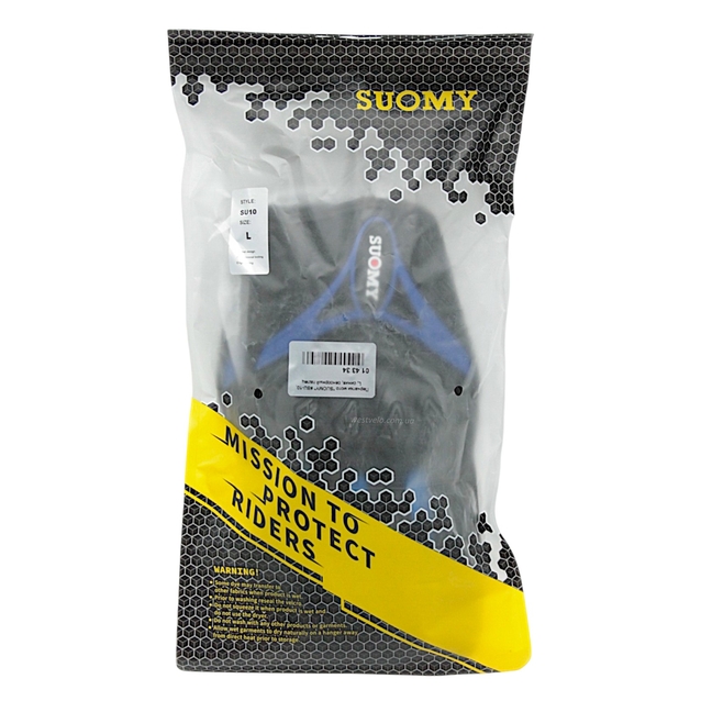 Мото рукавиці (L) "SUOMY" (SU‑10) чорно-сині (сенсорний палець) фото westvelo.com