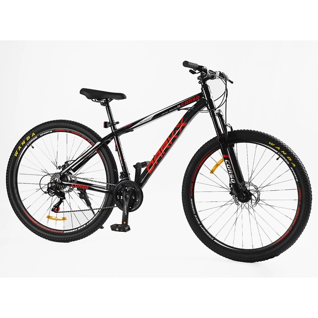 Велосипед 29 AL Corso «DARK-X» DX-29803 алюміній 17", (к-т SHIMANO) чорно-червоний фото westvelo.com