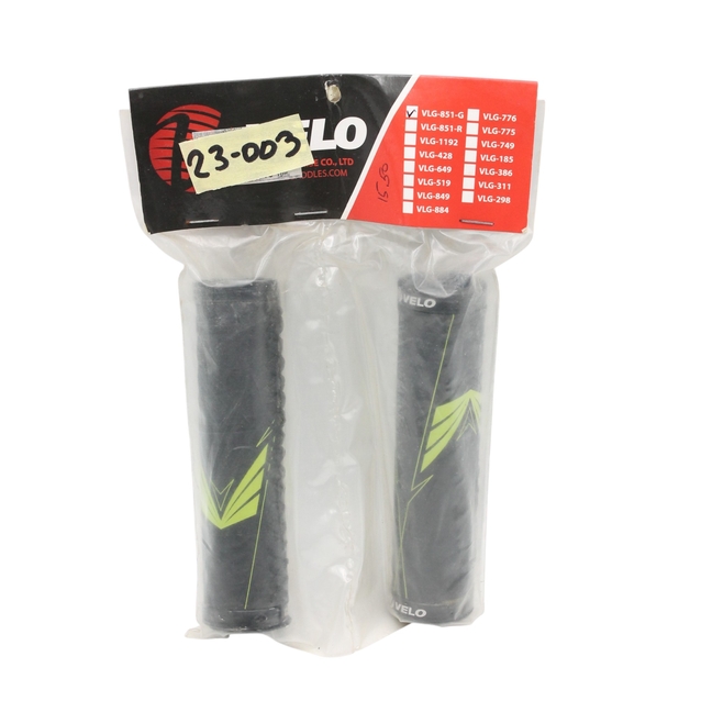 Гріпси VELO (VLG-851) з замком, L-130мм, шов-нитка, чорно-салатові (Тайвань) фото westvelo.com