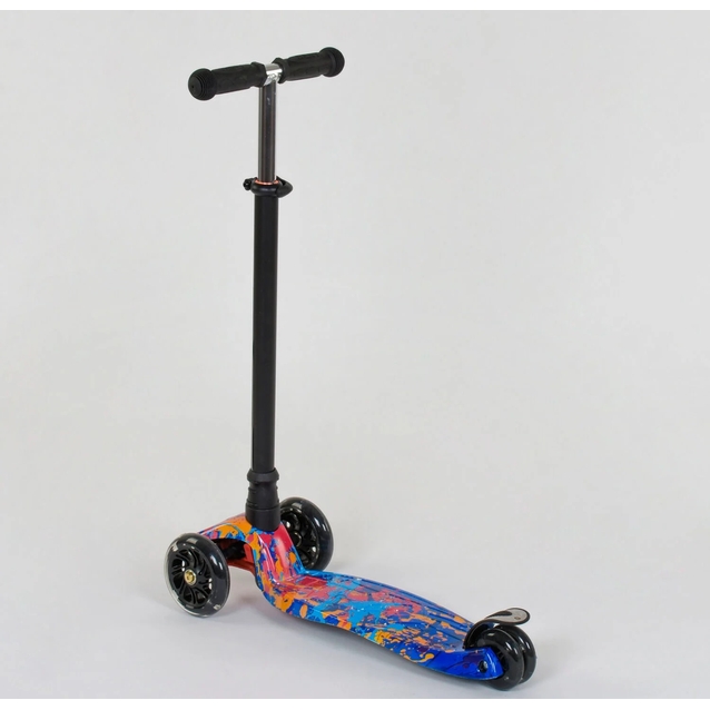 Самокат дитячий 3-х колісний, Best Scooter «MAXI» 25595 / 779-1338 синій, колеса PU Ø120mm/80mm зі світлом, пластмасовий, трубка керма алюмінієва фото westvelo.com