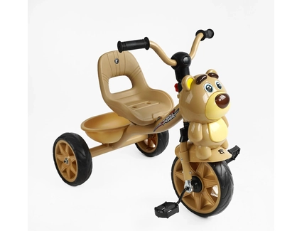 Дитячий велосипед 3-х колісний EVA (піна) Best Trike колеса 10-8, «Ведмедик» BS-30508 світло-коричневий, сталева рама, УКР.ОЗВУЧУВАННЯ, кошик
