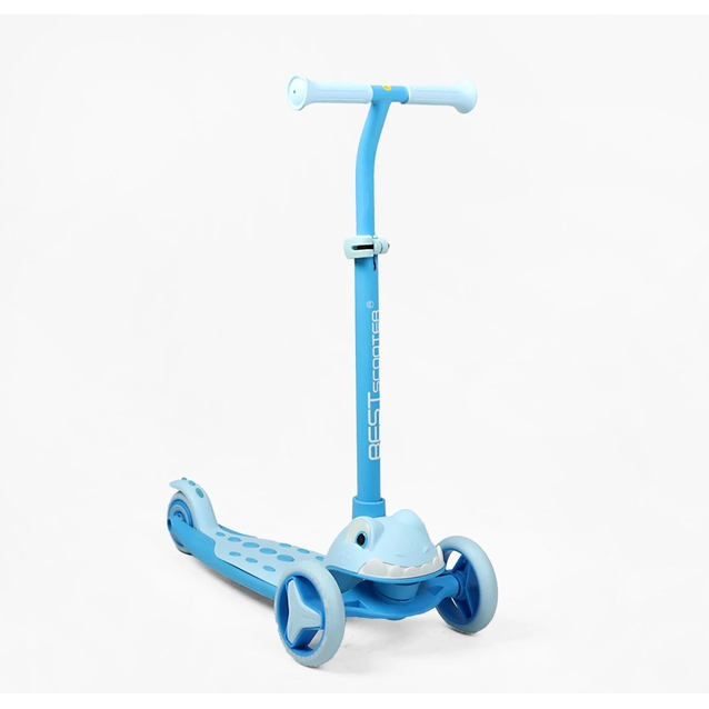 Самокат дитячий 3-х колісний, Best Scooter L-16478 блакитний, колеса PU Ø125mm/40mm зі світлом фото westvelo.com