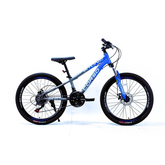 Велосипед 24 AL Corso «SKYLINE» SN-24559 алюміній 11", (к-т SHIMANO) сіро-синій фото westvelo.com