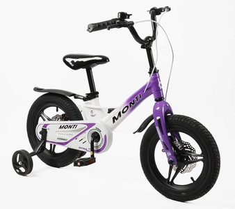 Дитячий велосипед 14 MG Corso «MONTI» MT-14041, магнієва рама, біло-фіолетовий