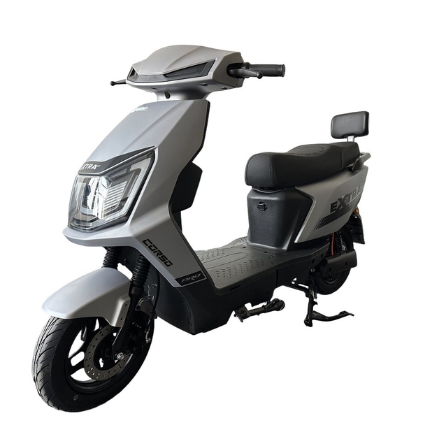 Електроскутер Corso «EXTRA» XT-114078, двигун 1200W, акумулятор 64V 30Ah літій-залізо-фосфатний, світло сірий, колеса 10" фото westvelo.com