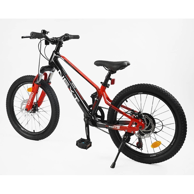 Велосипед 20 MG Corso «NEXT» NX-20319 магній 11.5", (к-т SHIMANO) чорно-червоний