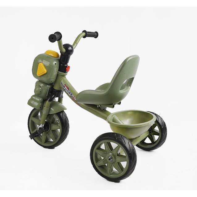 Дитячий велосипед 3-х колісний EVA (піна) Best Trike колеса 10-8, «Робот» BS-50570 хакі, сталева рама, УКР.ОЗВУЧУВАННЯ, кошик фото westvelo.com