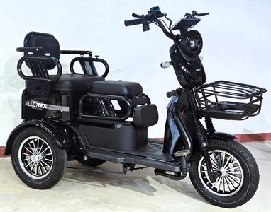 Трицикл Corso «PROTEX POWER» PL-800677, двигун 1200W, акумулятор 72V 24Ah літій-залізно-фосфатний, чорний + 1 ящик. акум, колеса 10"
