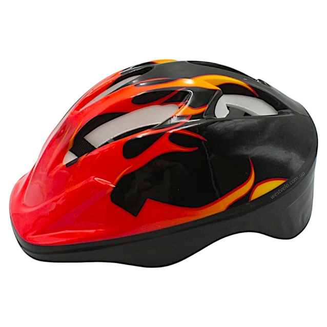 Вело шолом "TK Sport" 455 чорно-помаранчевий "Полум'я" фото westvelo.com