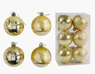 Новорічні прикраси .6 шт, кульки, D = 5,5 см, у слюді (C 67664) фото westvelo.com