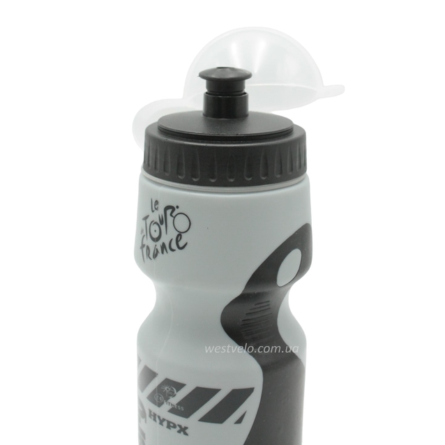 Фляга Discovery 650ml харч.пластик, сіро-чорна, з гумовими вставками фото westvelo.com