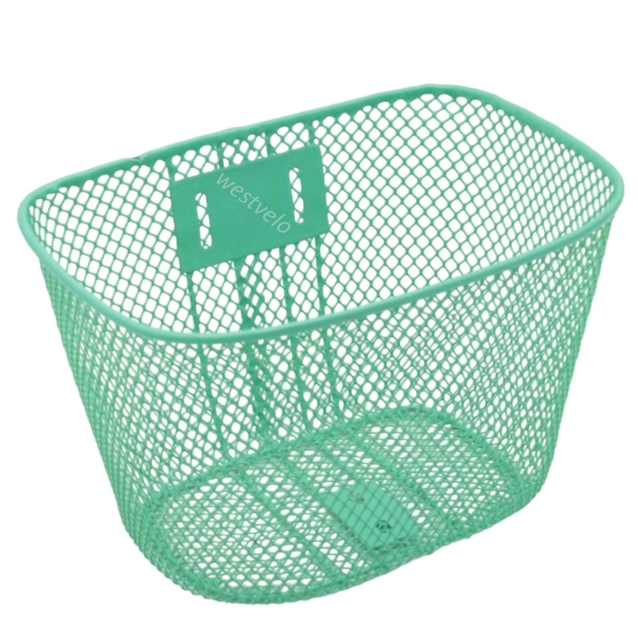 Кошик дитячий метал сіточка, з кронштейном, зелений фото westvelo.com