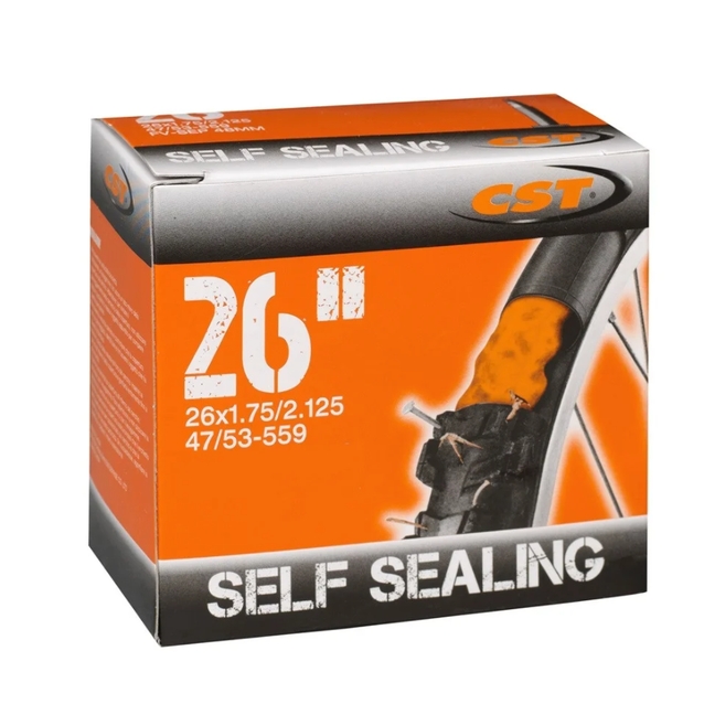 Камера 26 короткий ніпель AV 35mm CST (1.75-2.125) самоклеюча (з антипрокольним гелем) фото westvelo.com