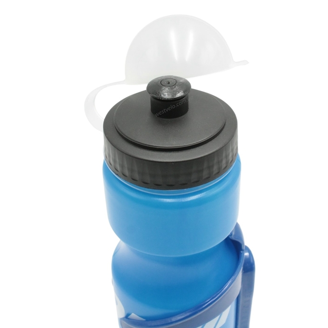 Фляга 650ml. пластмасова блакитна + фляготримач пластик фото westvelo.com
