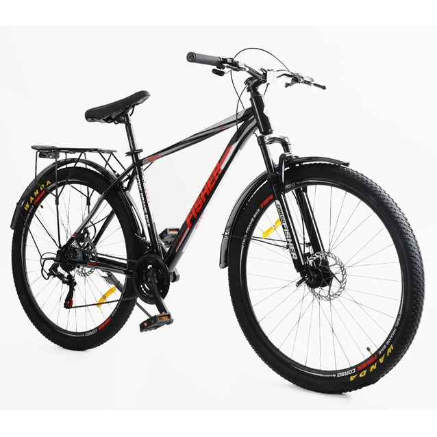 Велосипед 29 ST Corso «FISHER» FS-41473 сталь 19", (к-т SHIMANO) чорно-червоний фото westvelo.com