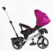 Дитячий велосипед 3-кол з батьківською ручкою, з даш, PU BestTrike «MARCO» 9155/365-18 рожево-білий, поворотне сидіння, складне кермо, кошик, телескопічна ручка, фара музична фото westvelo.com