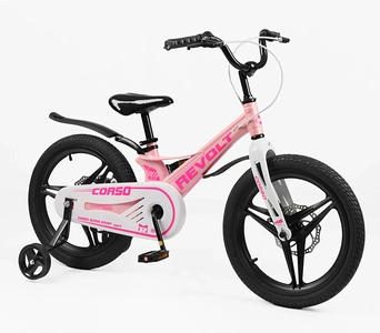 Дитячий велосипед 18 MG Corso «REVOLT» RV-18339, магнієва рама, світло рожевий