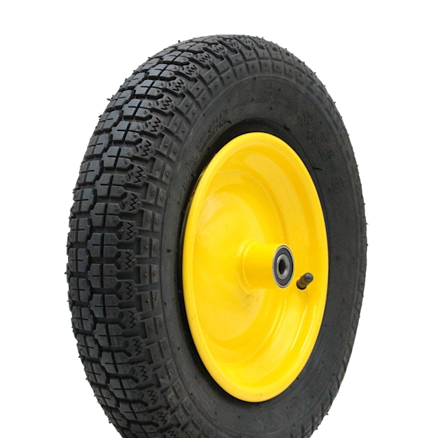 Колесо тачки "8" 3.50-8 (10PR) Ø12 без вісі. УСИЛЕНА РЕЗИНА фото westvelo.com
