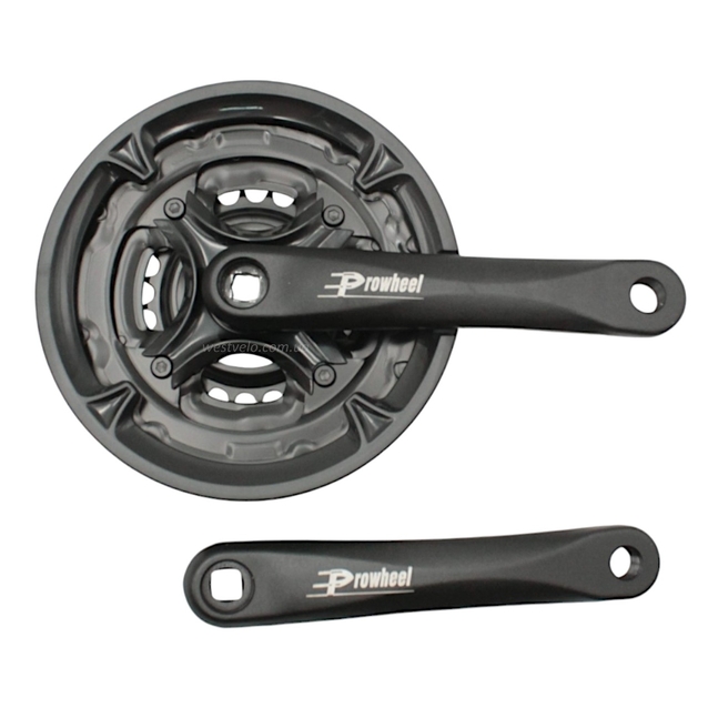 Система шатунів мтв мала PROWHEEL. МА-АС49. AL чорна (24/34/42Т) L-170мм. фото westvelo.com