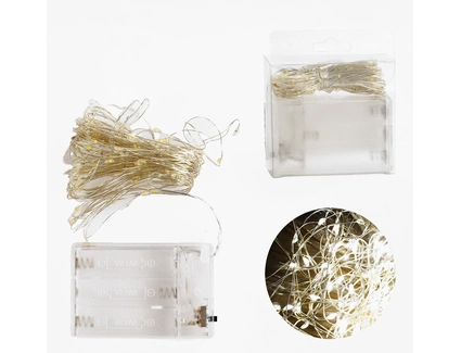 Гірлянда світлодіодна 8.2 м, жовте світло, від батарейок, 1 режим, в коробці (C 61485-25 Y)