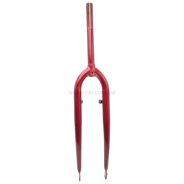 Вилка 28 сталева з кріпленням V-brake, червона шток L-240mm р.з L-100mm фото westvelo.com