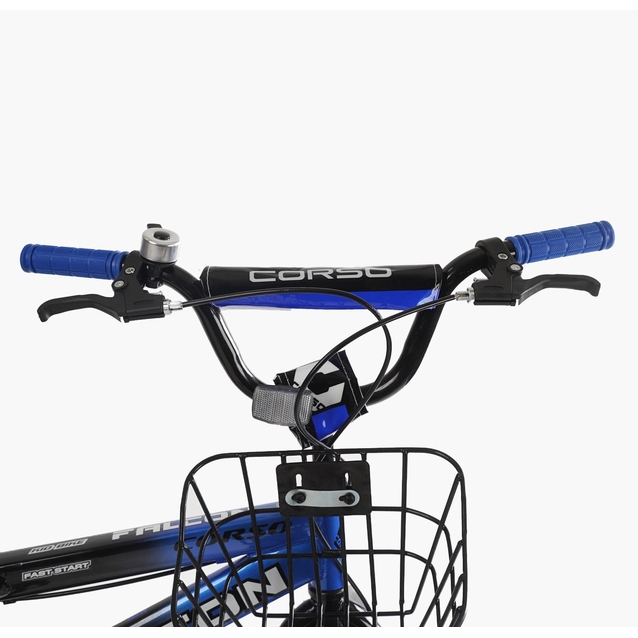 Дитячий велосипед 18 ST Corso «FALCON» FL-18020 дискові гальма, чорно-синій фото westvelo.com