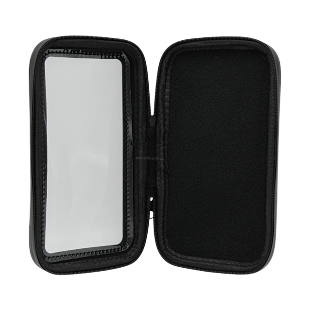 Тримач для телефону,(XL) 170х90х30мм на кермо, сенсорна плівка, вологозахисний, швидкознімний, кут повороту 360° фото westvelo.com