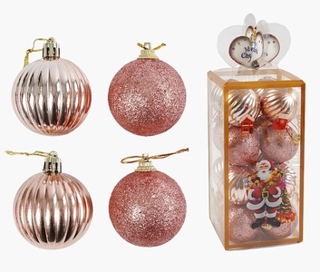 Новорічні прикраси 16 шт, кульки, D = 5 см, у слюді (C 67357)