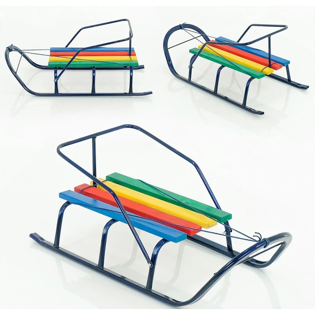 Сани без ручки, плоскі полози, сині фото westvelo.com