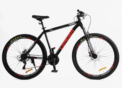 Велосипед 29 ST Corso «LEADER» LD-62300 сталь 21", (к-т SHIMANO) чорно-червоний