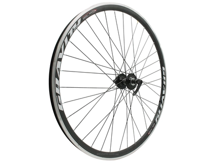 Колесо 28-29 перед, обід 2-ний чорний, втулка AL. NECO MS31F, диск 6 болтів,ексцентрик,чорна спиця