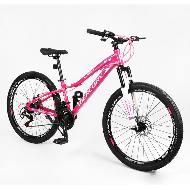Велосипед 26 AL Corso «MERCURY» MR-26579 алюміній 13", (к-т SHIMANO) рожевий фото westvelo.com