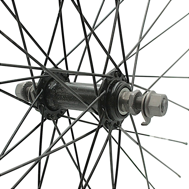 Колесо 28-29 перед, обід 2-ний сірий, втулка ST. на віночках чорна, чорна спиця фото westvelo.com